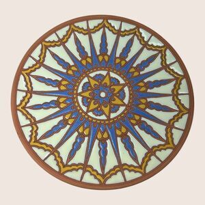 🏺 BONIS POTTERY RHODES GREECE HANDMADE TERRACOTTA DECORATIVE PLATE STARBURST